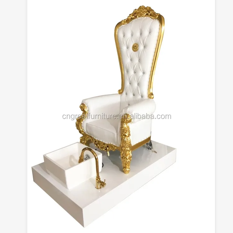 High back royal throne luxury salon nail spa white pedicure chair
