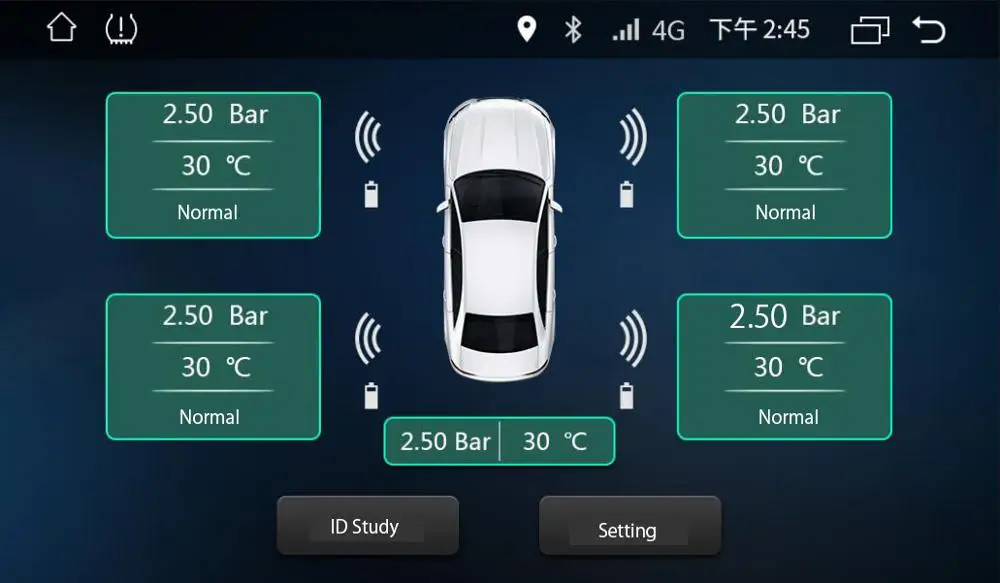 USB TPMS For Android Navigation, Wireless Tire Pressure Monitoring System