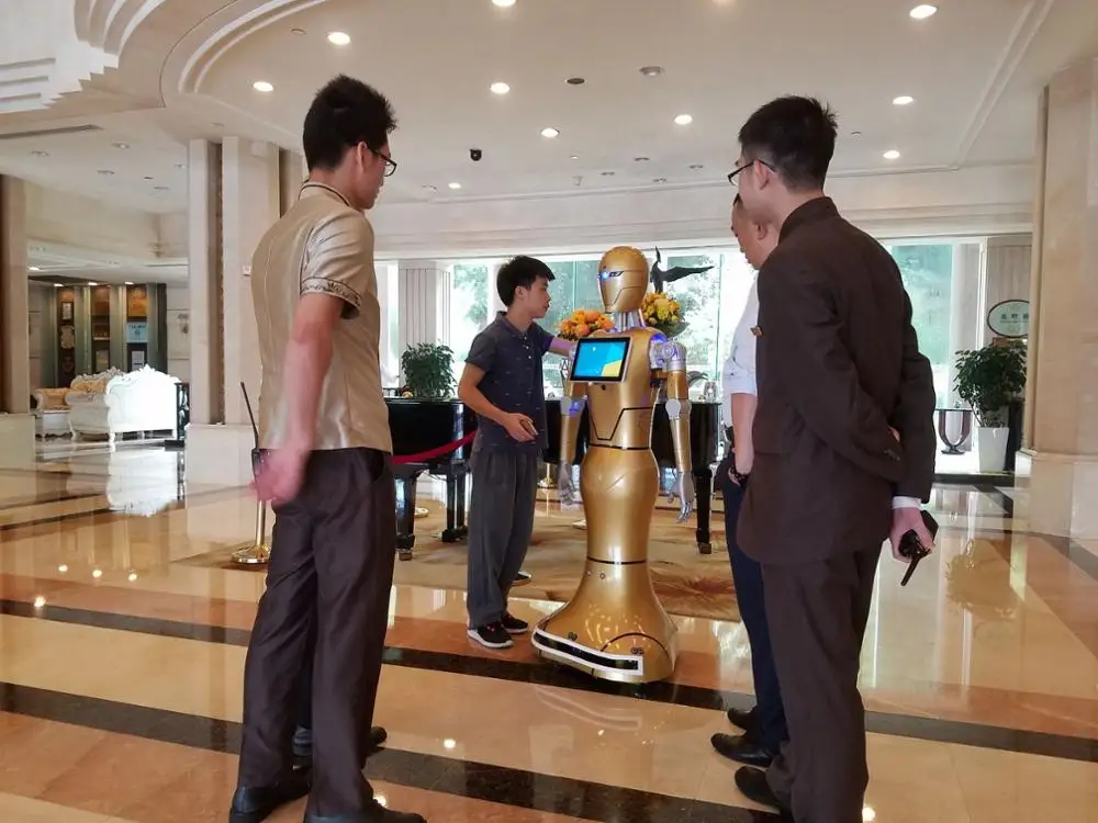 Dajin face identification shopping mall bank and  hotel welcome Service Robot
