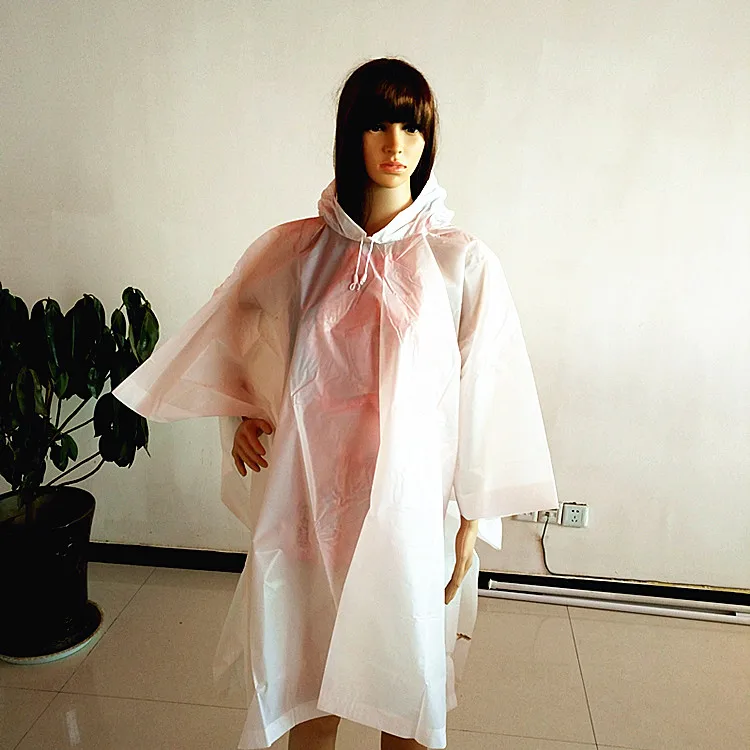 
disposable white raincoat EVA poncho with logo printed custom raincoats for adults 