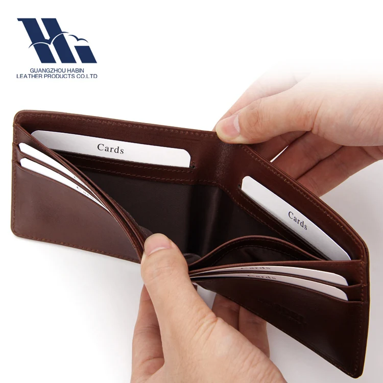 Full Grain top grain genuine leather Men Business card RFID minimalist slim Wallet