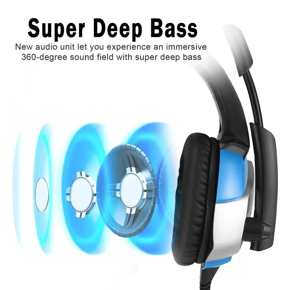 
K5 Onikuma Topsale on Amazon 50mm stereo gaming headphone for Laptop PC mobile wired computer headset for gamer blue LED 