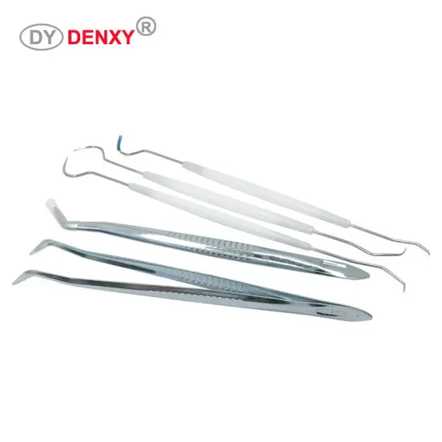 Denxy Dental Disposable Dental Mirror/tweeze/Probe Dentist Teeth Instrument Oral Clean Probe Tweezers Tool in Separate pack