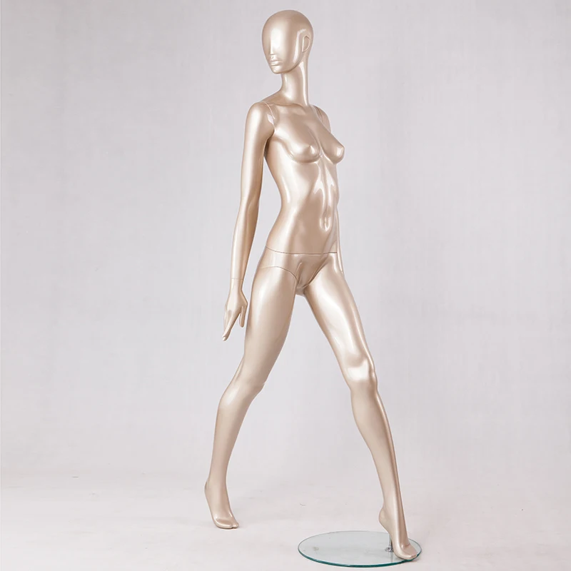 Fashion high end golden female mannequin sitting and standing fiberglass dress mannequins