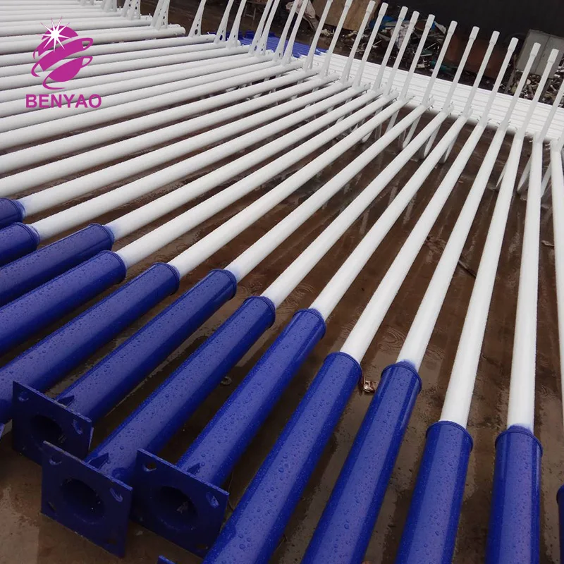 Q235 steel 3 meter solar lampposts hot dipped galvanised light pole