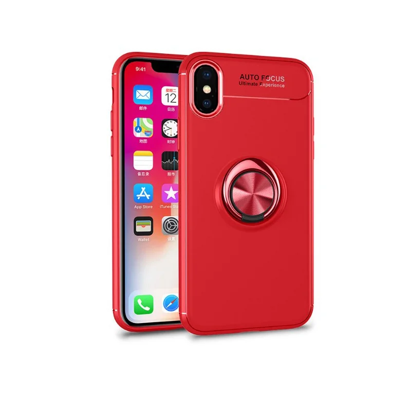 Кольцо чехол для телефона для IPhone X 2 в 1 ТПУ + металлический чехол для телефона holdel чехол для iPhone X