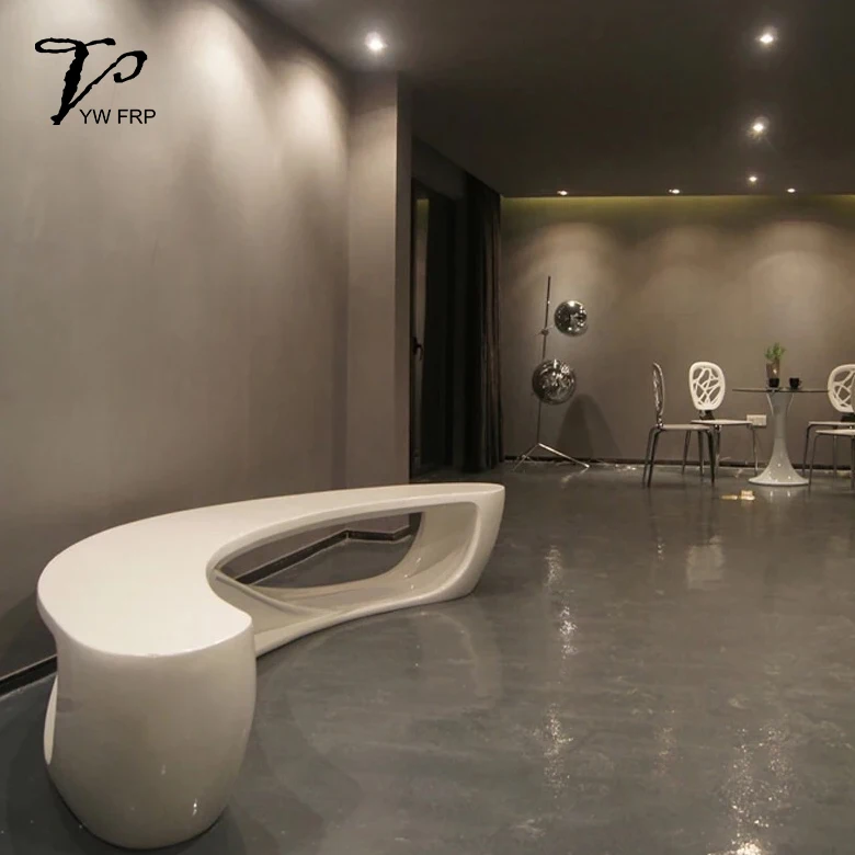 Outdoor decorative waiting chair mooon sets shopping mall bench with fiberglass