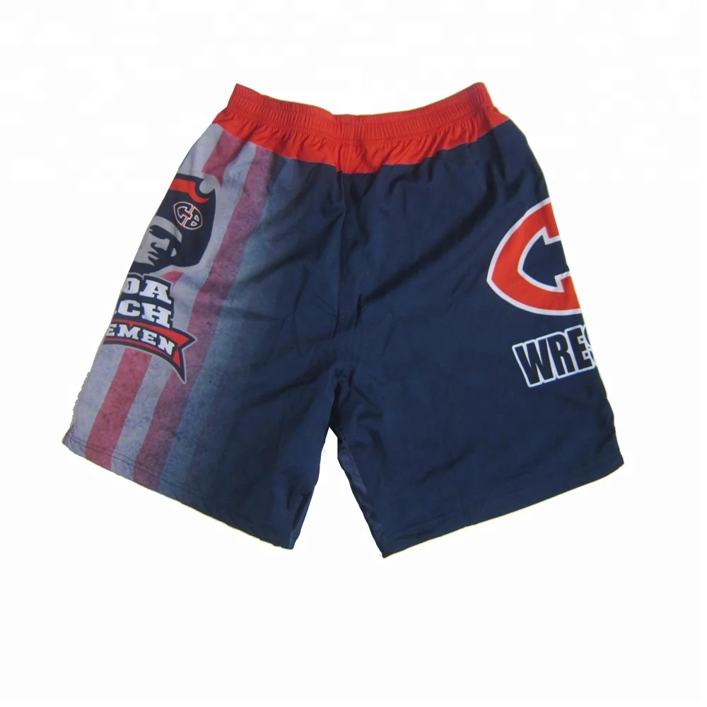 
navy blue drawstring wrestling boxing shorts quality MMA shorts 