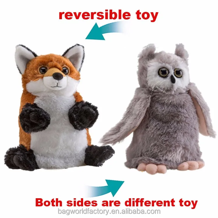 New design popular plush reversible animal toy that both sides are different toy