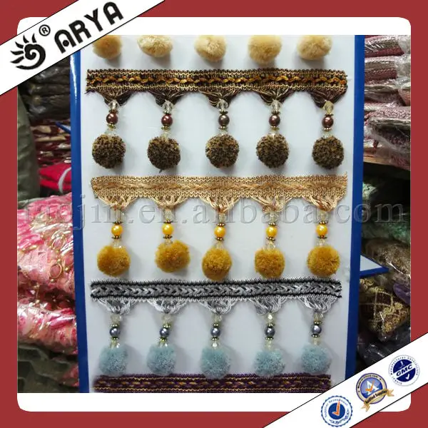 curtain tassel fringe with pom pom ball trimmings fringes