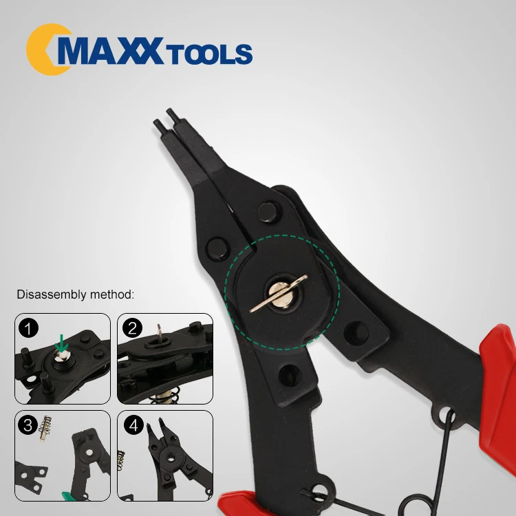 Interchangeable 4 in 1 Snap Ring Circlip Pliers