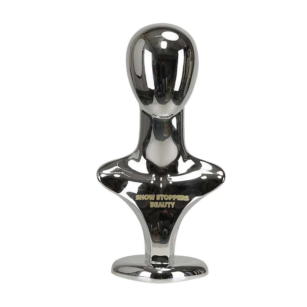 Wholesale silver custom beautiful male faceless human bald  hair wig mannequin heads