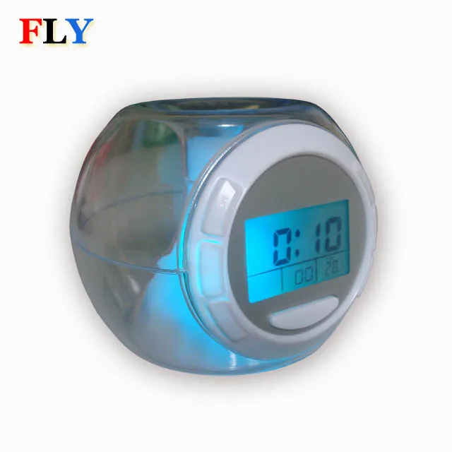 7 color Changing light Nature Sound Alarm Clock table desk  kids digital alarm clock
