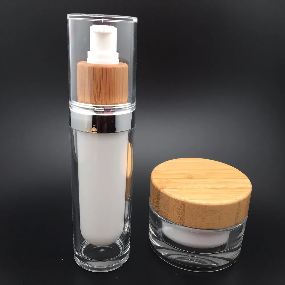 
30g 50g bamboo cosmetic packaging bottles and jars 