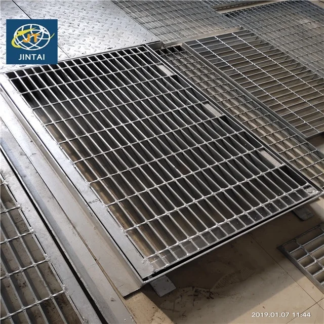 Heavy duty grating trench drain cover 25x5 galvanized steel grating plate