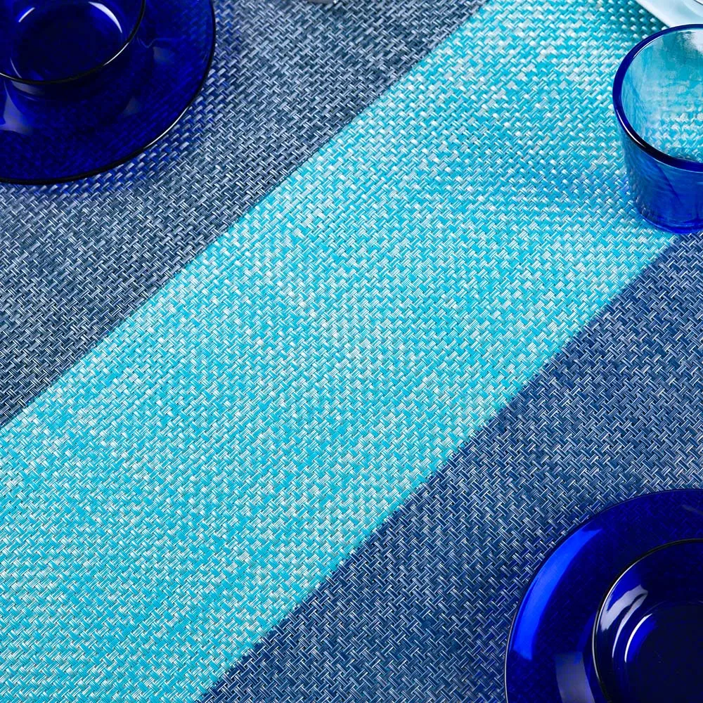 New design vinyl pvc woven plain dining room kitchen restaurant multi coloured light mint olive green placemats