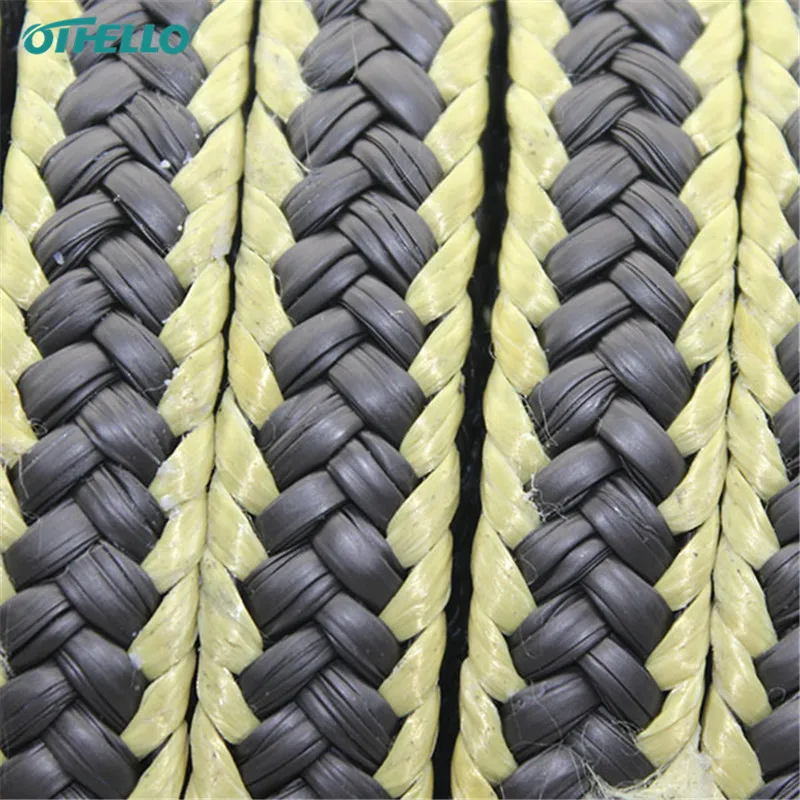 PTFE Graphite Sealing Cord Packing With Aramid Corner