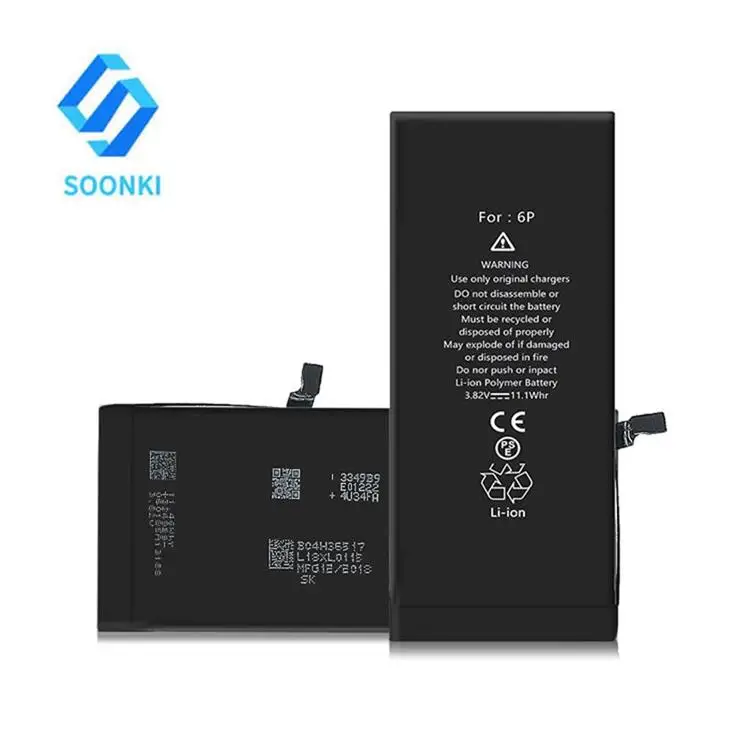 Бесплатный образец мобильного телефона 6g литий-ионные литиевые батареи Оптовая стандартная емкость для iphone 6 батареи