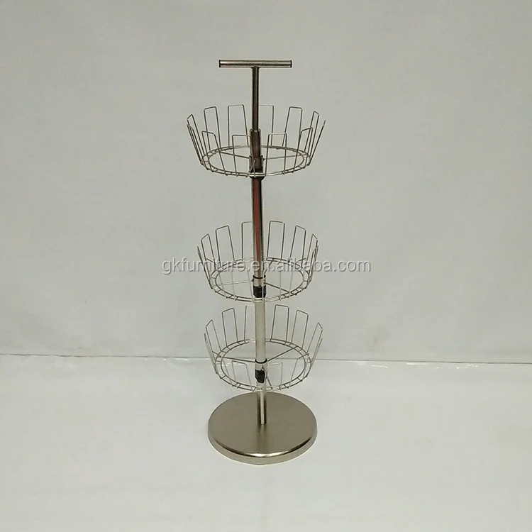 New style Sand Nickel Rotating Rolling Shoe Rack for 18 pairs Shoes