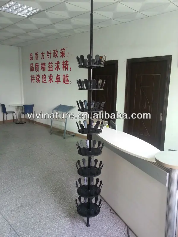 Floor To Ceiling 8 Tier Revolving Metal Shoe Rack Tree  Holds Up To 48 Pairs Of Shoes