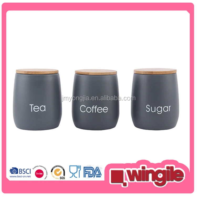 New Design bread display box and Higher body Canister Set with bamboo lid