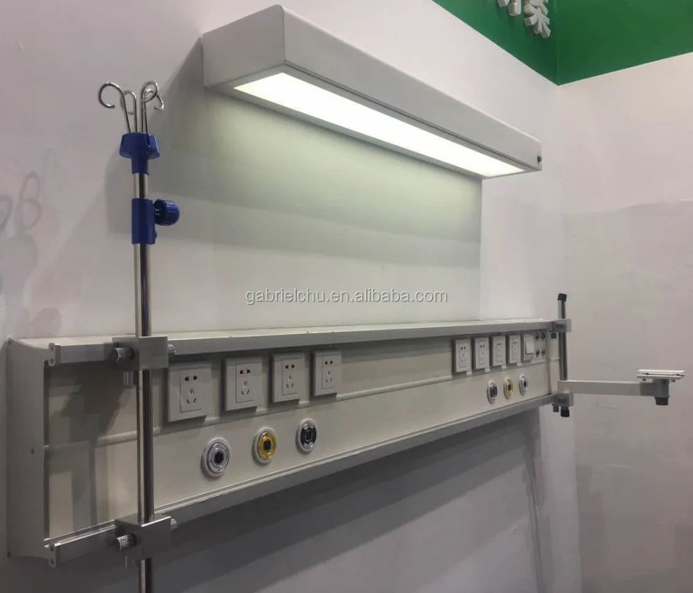 Customized Length Aluminum Alloy Bed Medical Gas Head Unit bedhead headboard For Hospital Ward ICU