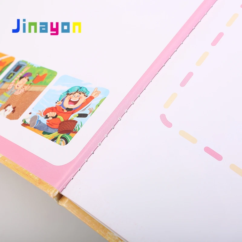 Jinayon Early Education Pre-K Custom Children Coloring Painting Pencil Drawing Book with Cartoon Stickers