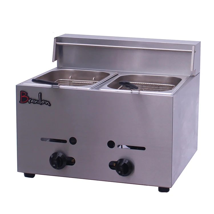 Tornado Potato 2 Tank Lpg Gas Fryer Commercial Deep Fryer Gas With Temperature Control