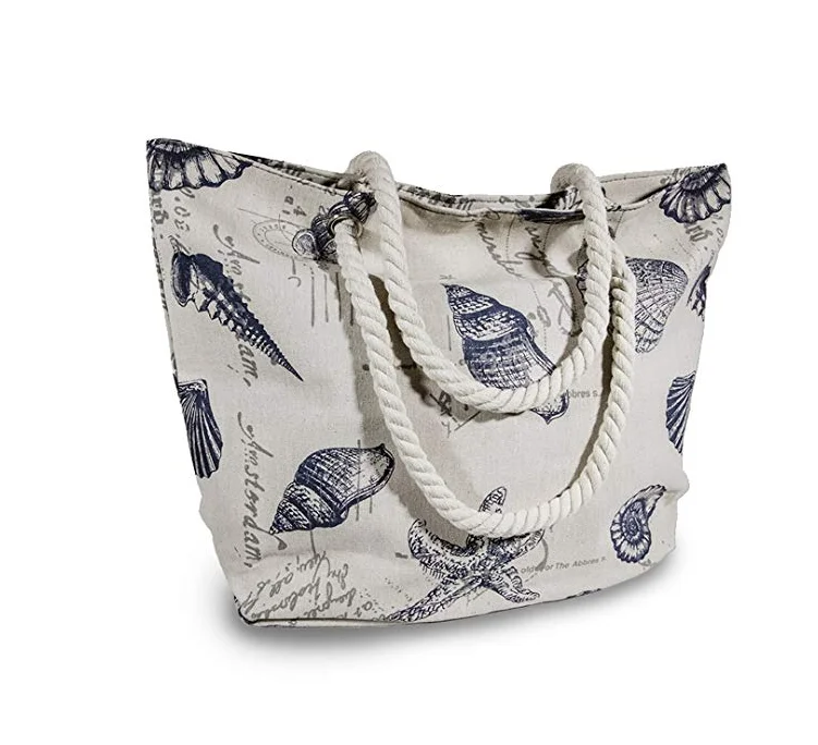 Wholesale Customized 12oz Printing Logo Women Cotton Canvas Beach Shopping Bag