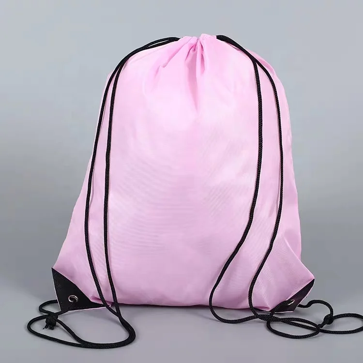 Wholesale Factory Price Blank Polyester Draw String Bag, Custom Logo Printing Accept Nylon Polyester Drawstring Backpack Bag