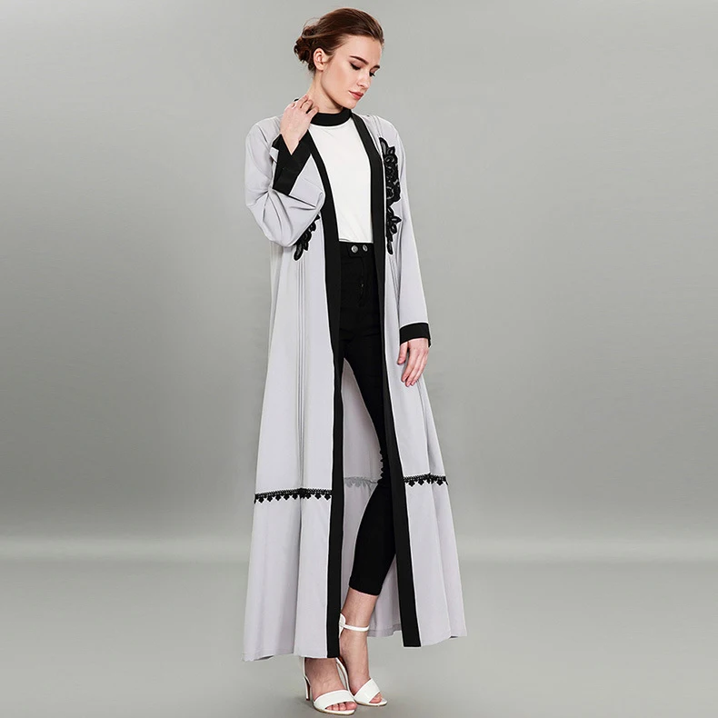 Modern Traditional Islamic Clothing Abaya Most Beautiful Fashion Embroidery White Kimono Abaya