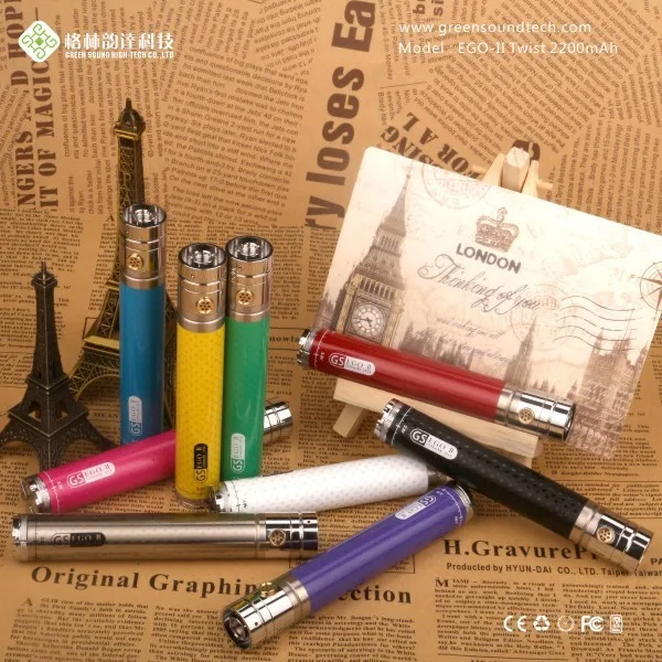 
Hookah Pen 2200mah Wholesale pen ego II twist 2200 mah long lasting one week ego battery 