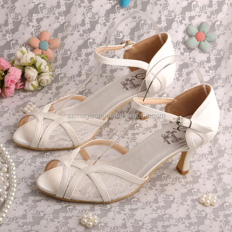 Lace Med Heel Wedding Pumps