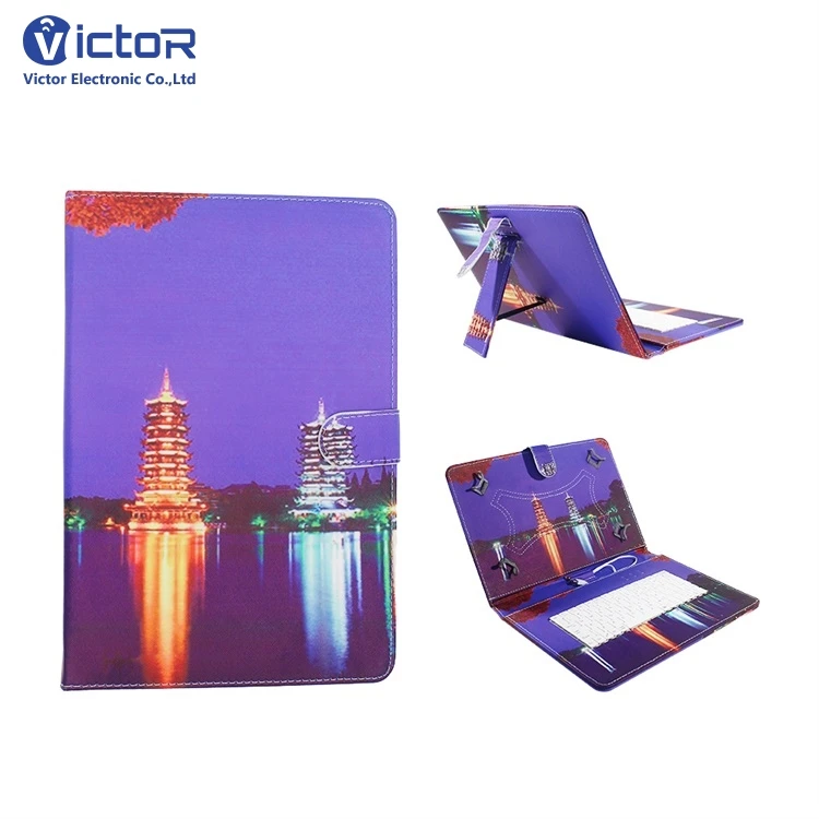 Fancy Artwork 10 Inch Kickstand Tablet Case with Wired Keyboard