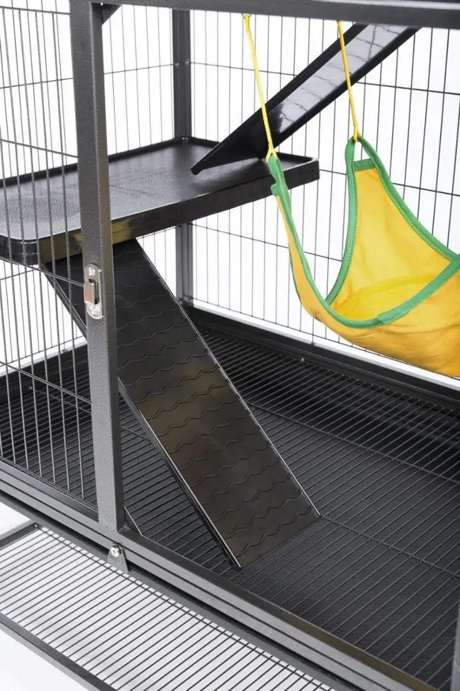 Wholesale Metal Cheap Black Feisty Ferret Cage Pet Cat Hamster Animals Cages for sale