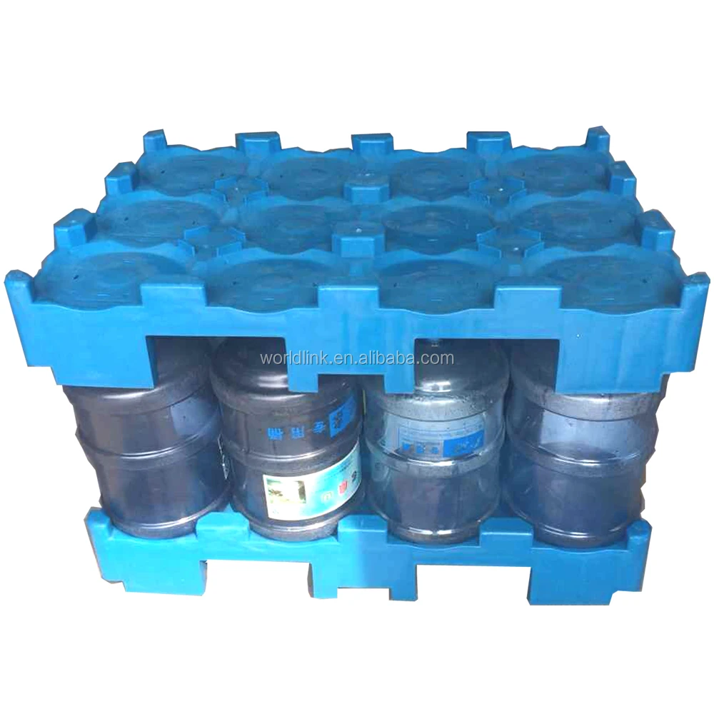 Hot Sale Heavy Duty Stackable  12pcs 5 GallonWater Bottle Plastic Pallet