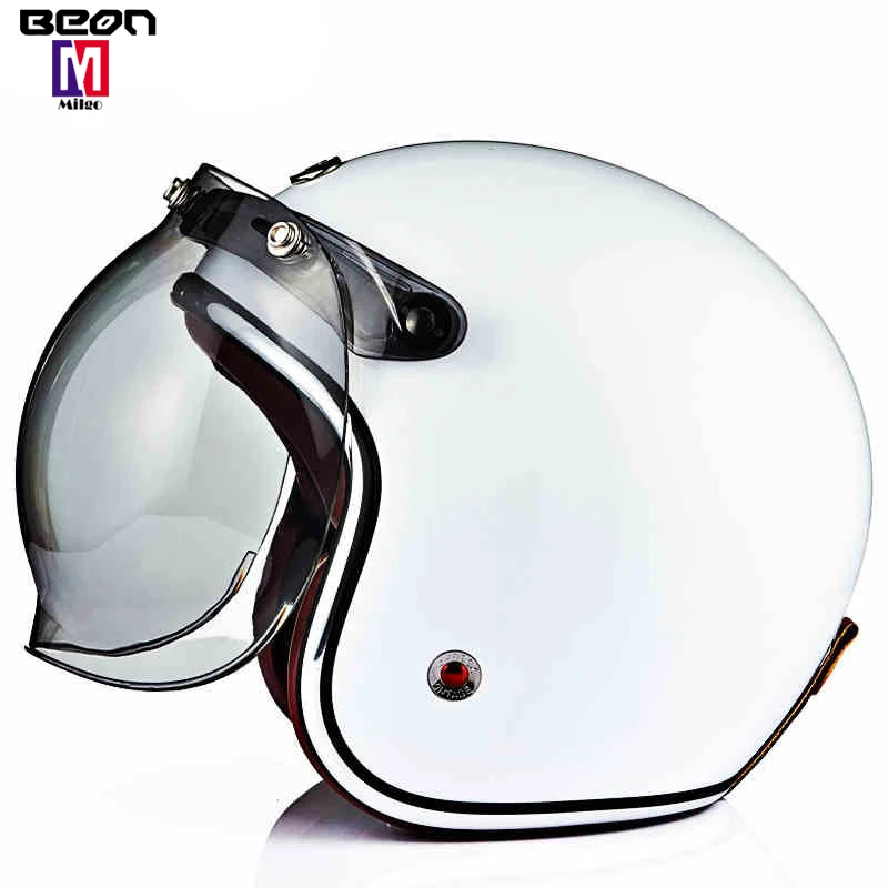  BEON B108 матовый черный стеклопластиковый винтажный Электрический мотоцикл Скутер мини открытое лицо шлем для верховой езды уличный велосипедный