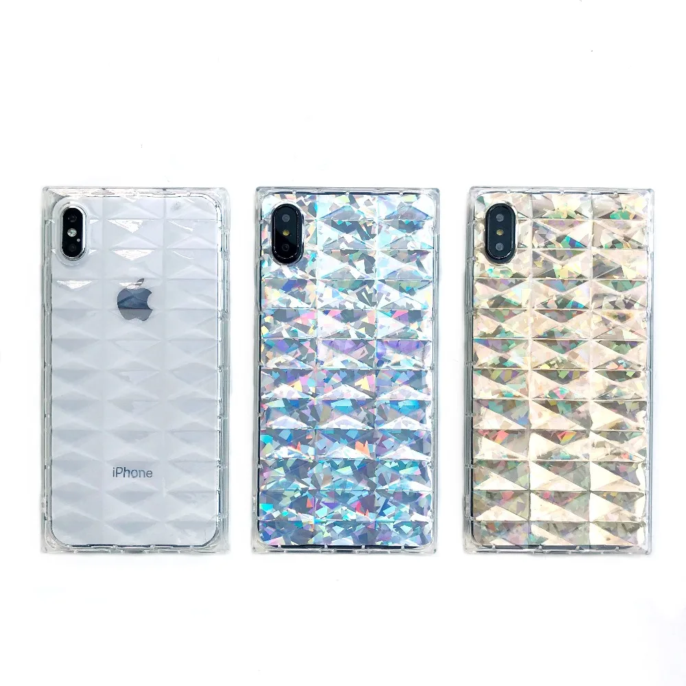 OEM QJZL For iPhone XR/ XS MAX/ 6S 7 8 Plus Candy 3D Glitter light Transparent Cover Coque For iPhone 7 Case soft silicon Cover