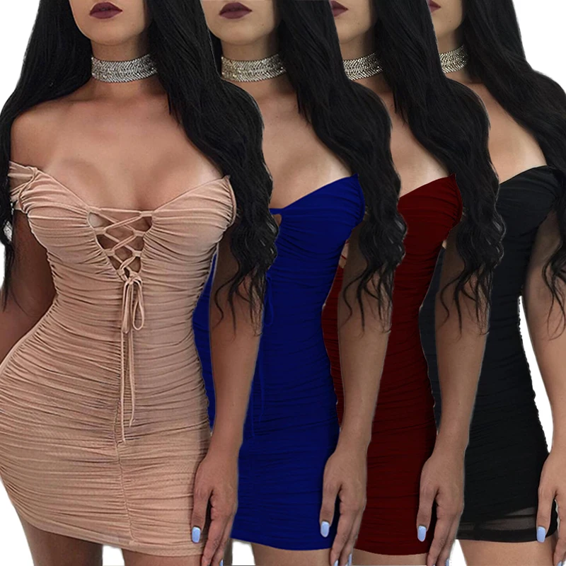 Сексуальное платье-футляр Royalblue с V-образным вырезом, плечами росы, шнуровкой, с вырезами, из молочного волокна, мини-платье (без чокера), облегающее платье Ким Кардашьян