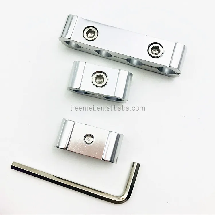 3PC NEO CHROME ENGINE SPARK PLUG WIRE SEPARATOR DIVIDER CLAMP KIT 8MM 9MM 10MM