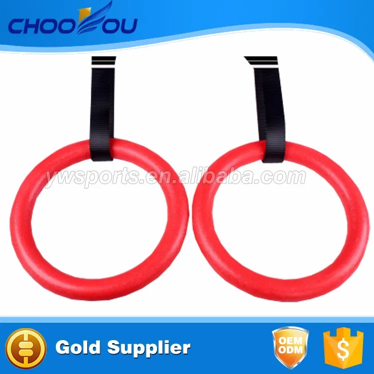 2021 Custom Printed Wood Yoga Ring Fitness Exercise Gym Rings With Safe Straps