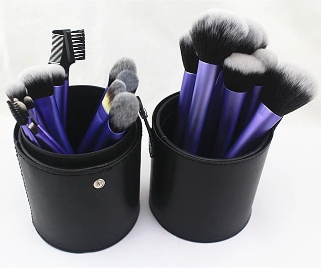 Sedona 22pcs makeup kit with cylinder brush case, long aluminium make up set free sample,high-end profession makeup brush set