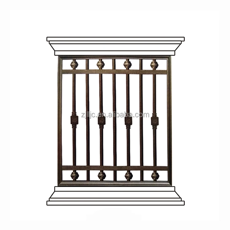 Latest Simple Outer Wall Iron Square Safety Window Grill Design
