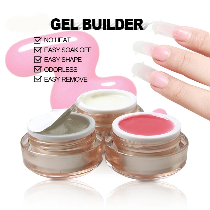 2024 Newest UV Hard Gel Nails Finger Prolong Easy Soak off UV Led thick nail hard Gel Nail Extension Gel