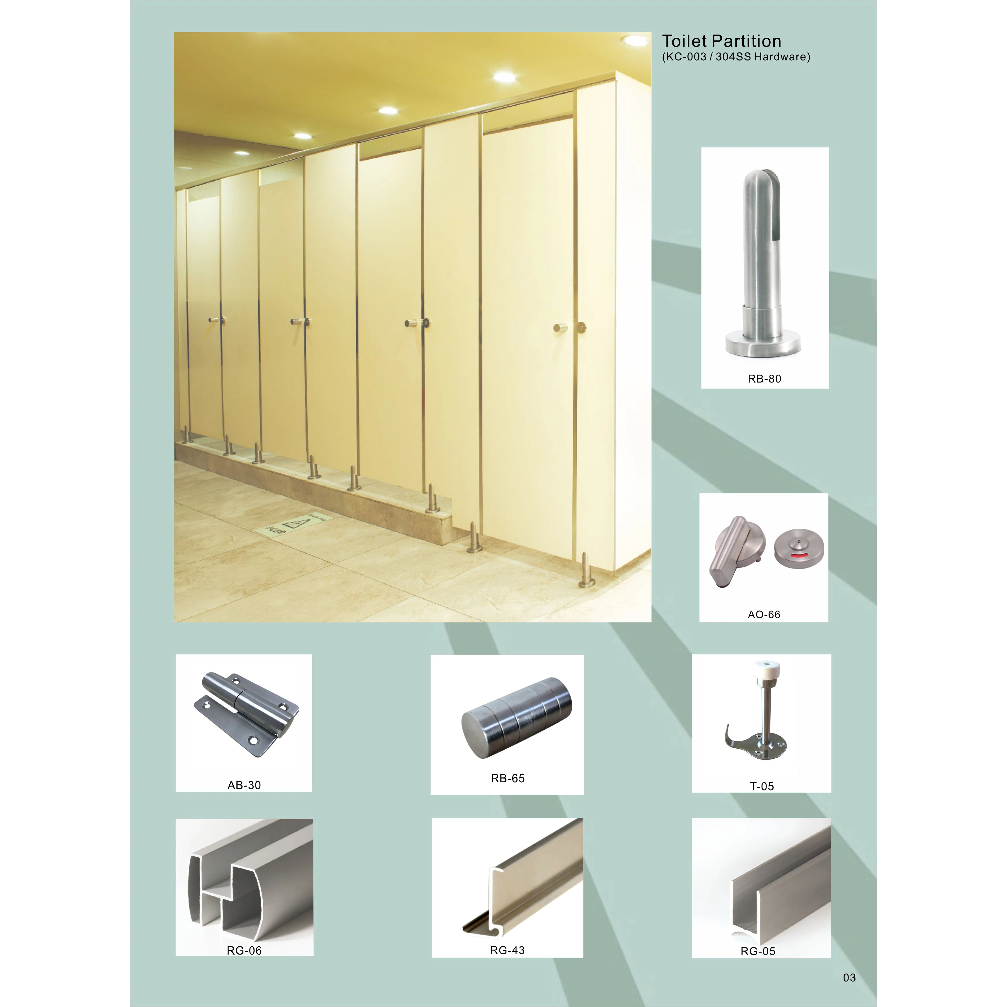 Accessories Type compact laminate cubicle toilet partition hardware