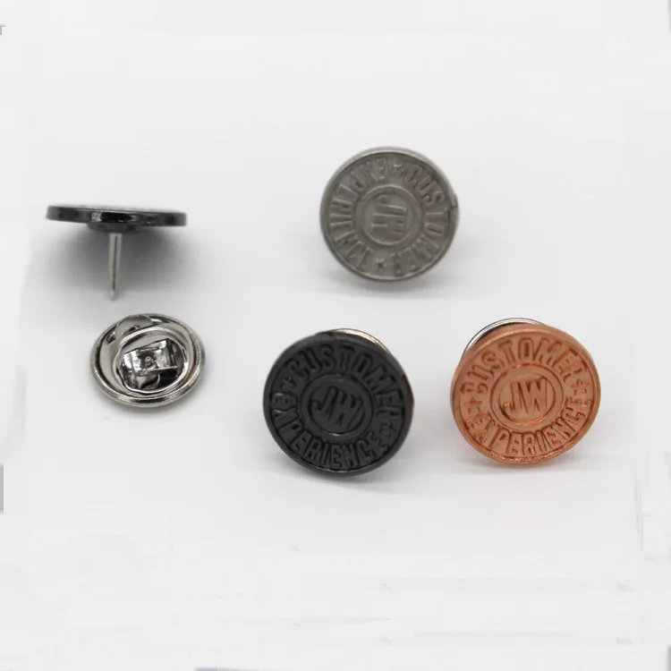 
nickle free round custom logo metal button badge 