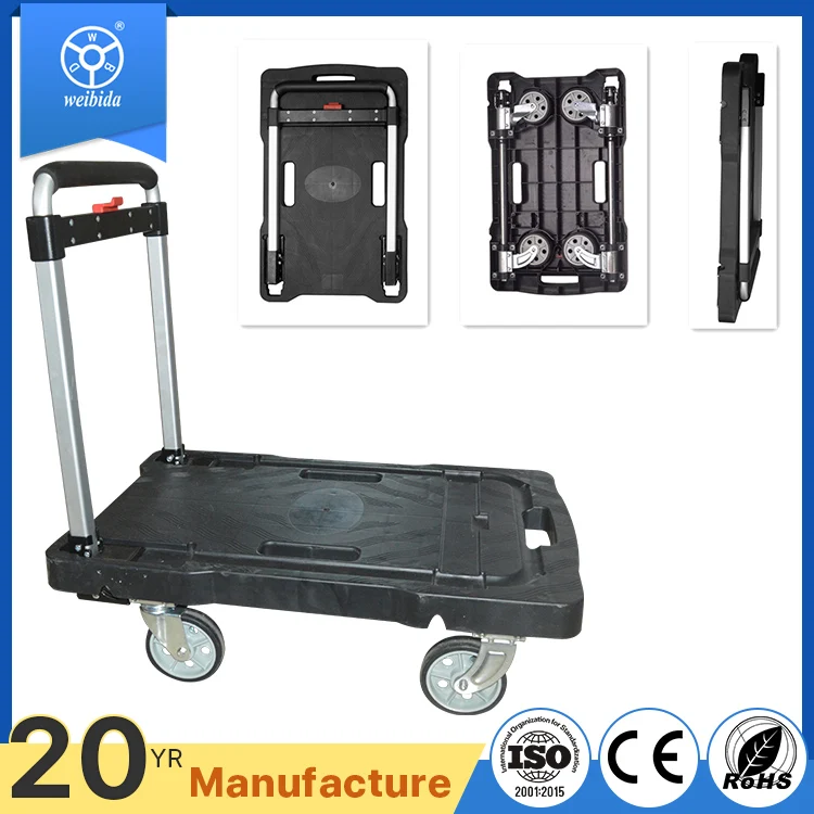 WBD folding stainless steel aluminum alloy railway station airport passenger hand luggage trolley