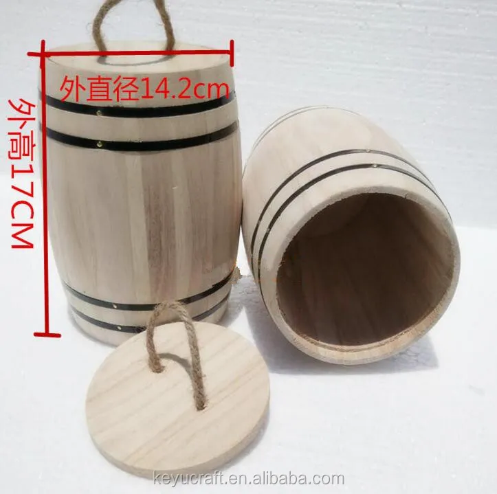 OEM natural color gift and packaging wooden barrel for sale