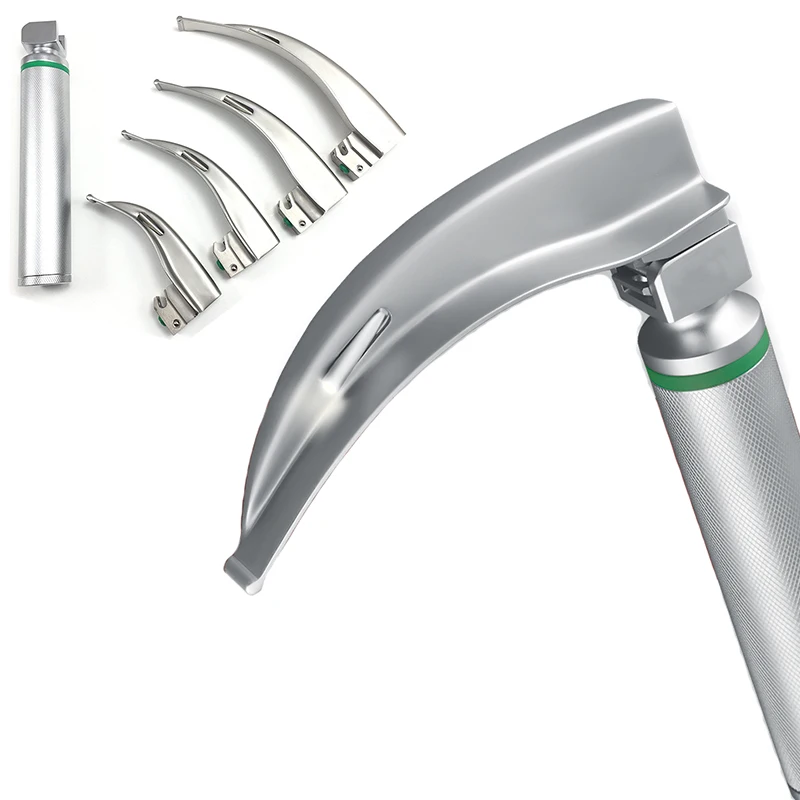 
Laryngoscopes Fiber Optic Set Fiber Optic Macintosh Laryngoscope Set 4 Blades 1 Handle 