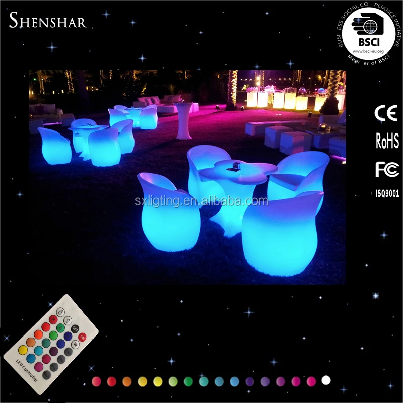 LED Lighted table and chair